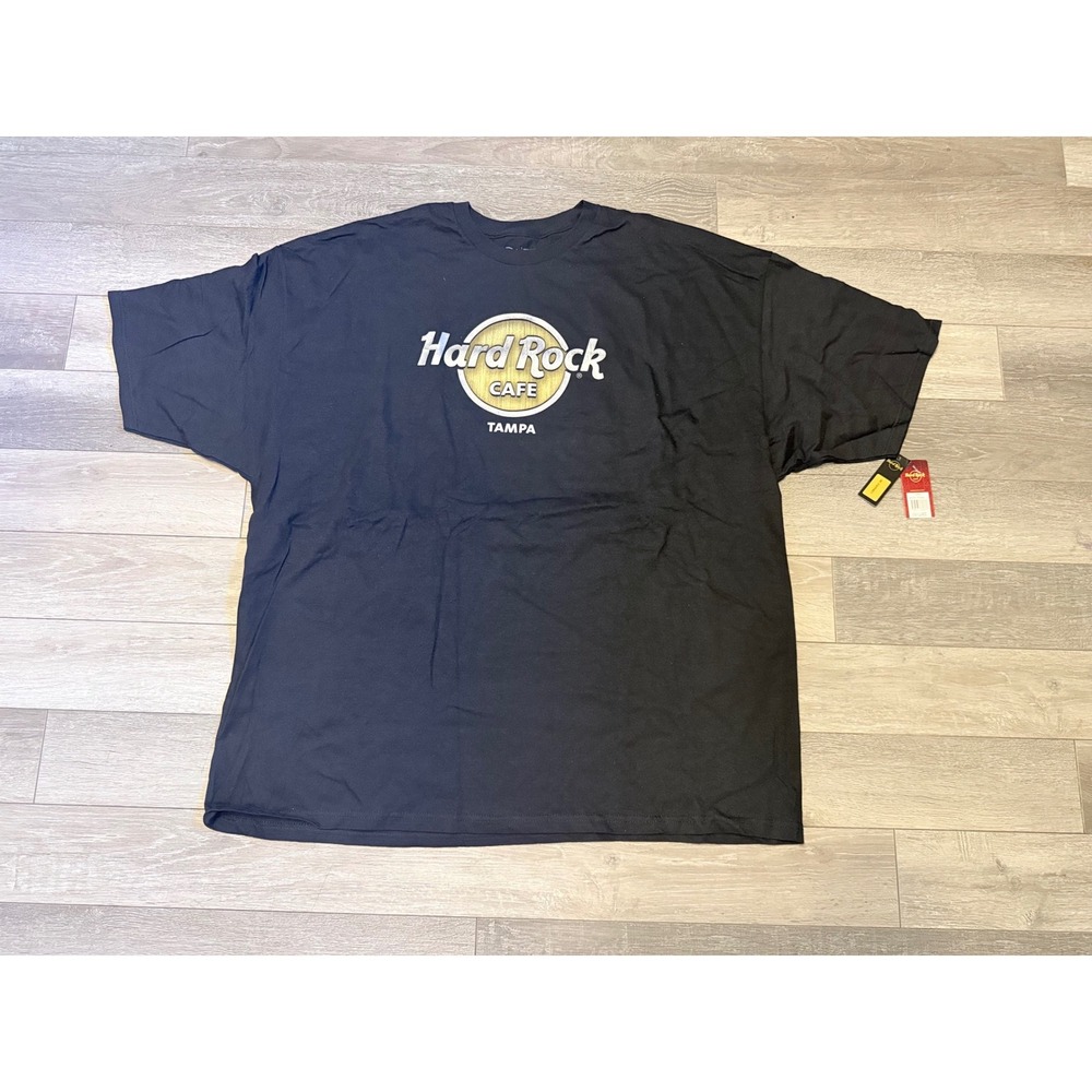Hard Rock Cafe Graphic T-Shirt Mens XXXL Black Tampa Wood Panel Logo NEW